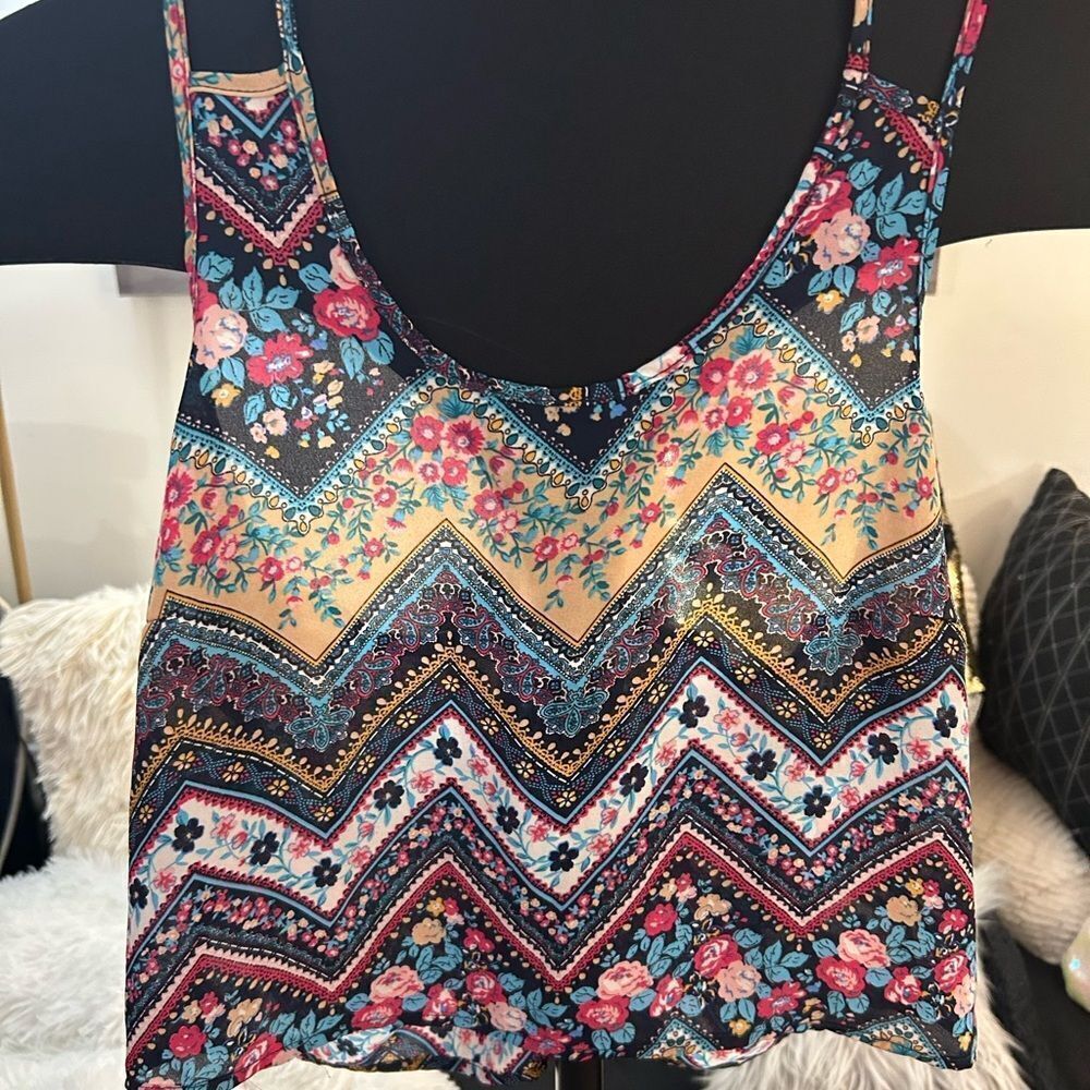 Floral Chevron Tank Top by CR! Double straps